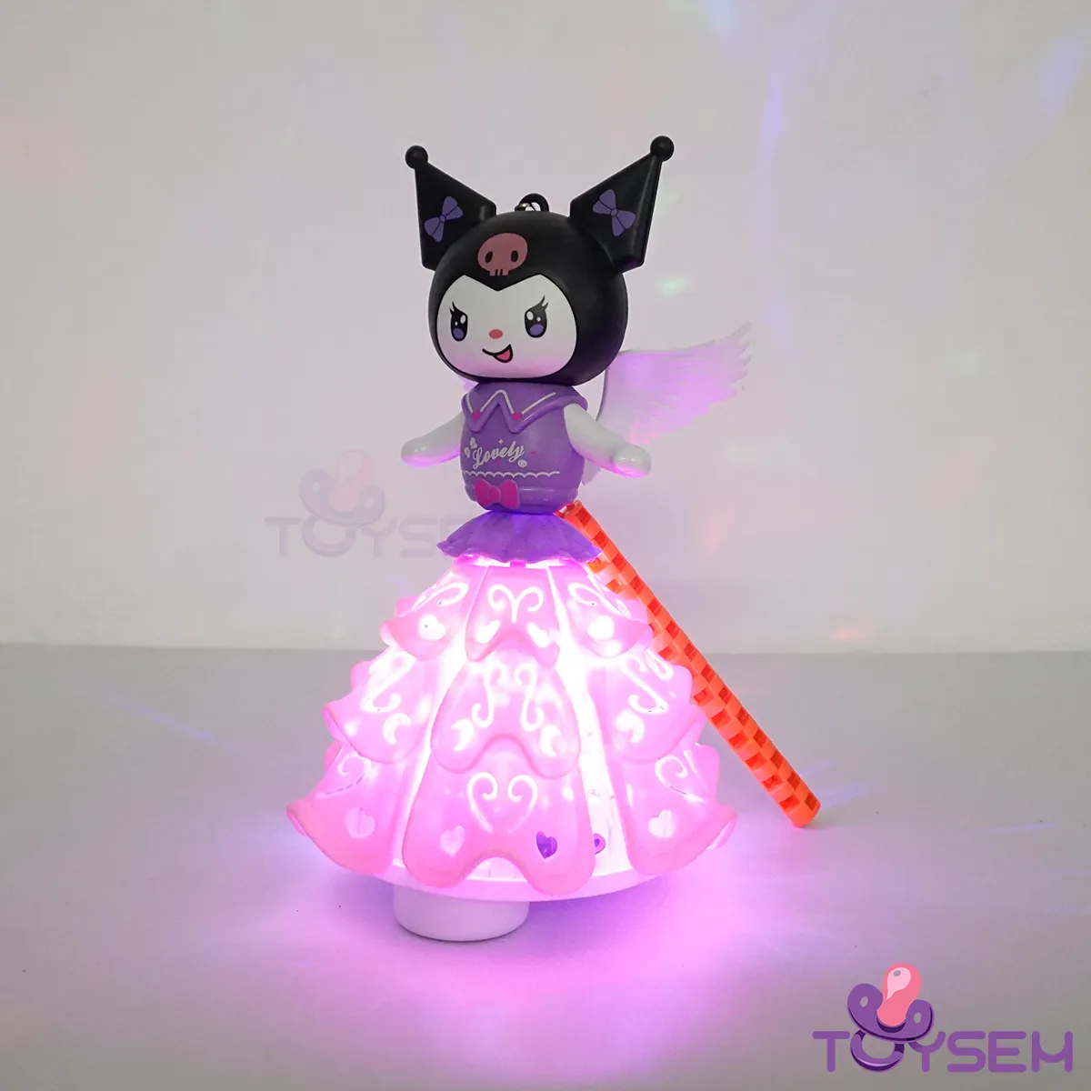 Lồng đèn trung thu kuromi có cánh xoay 360 độ có đèn và nhạc - Quà tặng trung thu, sinh nhật cho bé