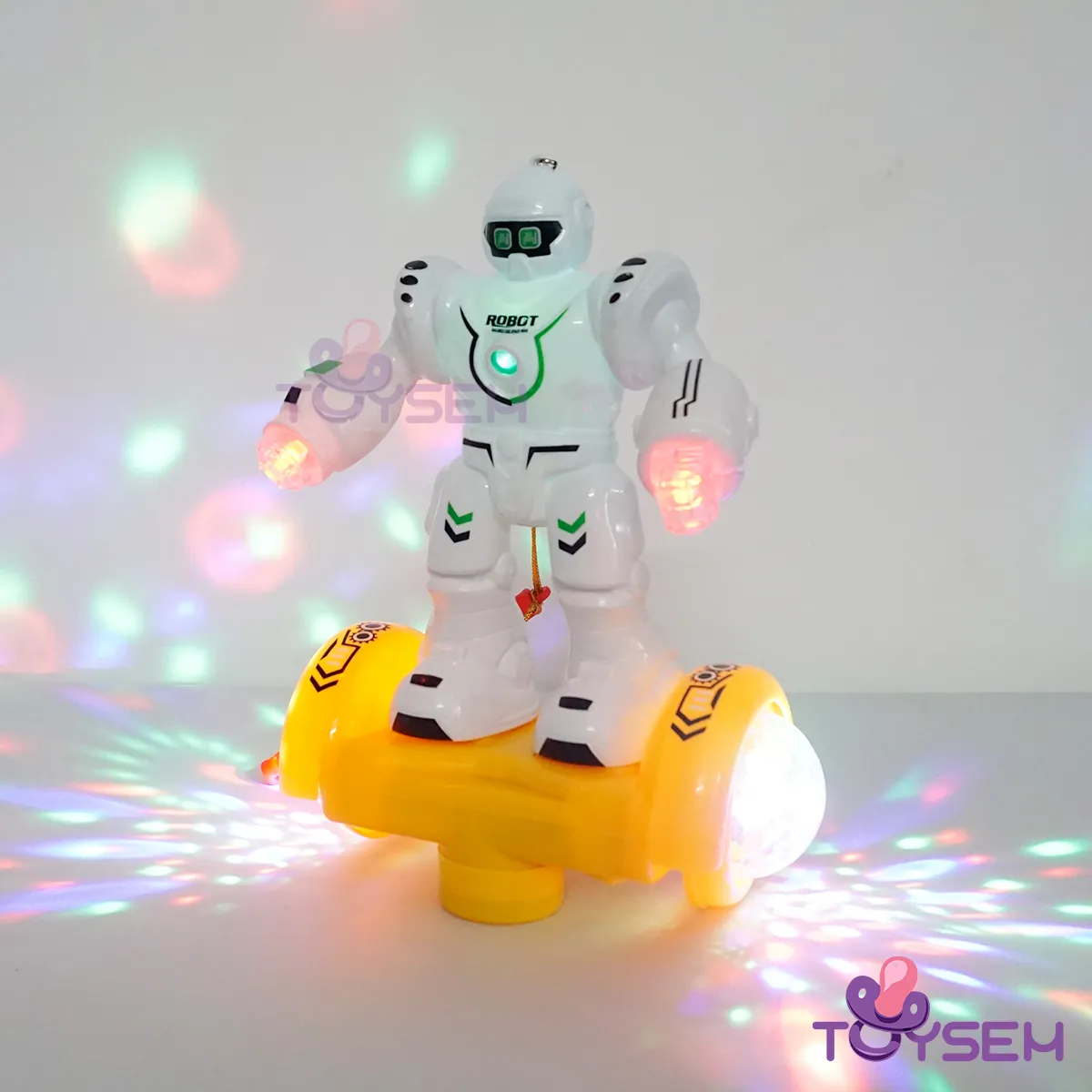 Đồ chơi đèn trung thu robot có đèn và nhạc vui nhộn - Quà tặng lồng đèn xoay 360 độ cho bé