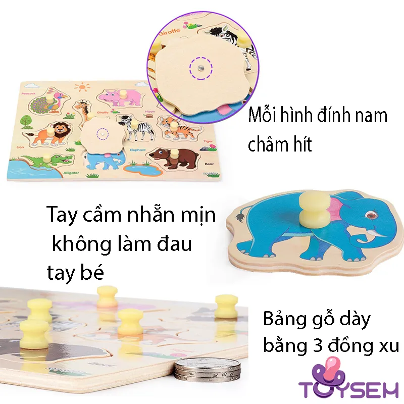 Đồ chơi bảng gỗ xếp chữ cái cho bé tập học