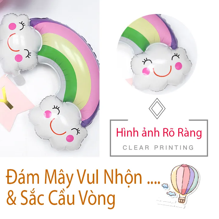 Bong bóng trang trí sinh nhật kỳ lân cho bé gái kèm theo ống bơm tay - Happy birthday