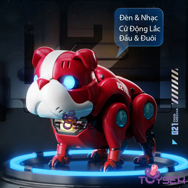 Đồ chơi chó Robot biết đi có nhạc và đèn sáng nhiều màu - Quà tặng sinh nhật chó robot quẩy đuôi