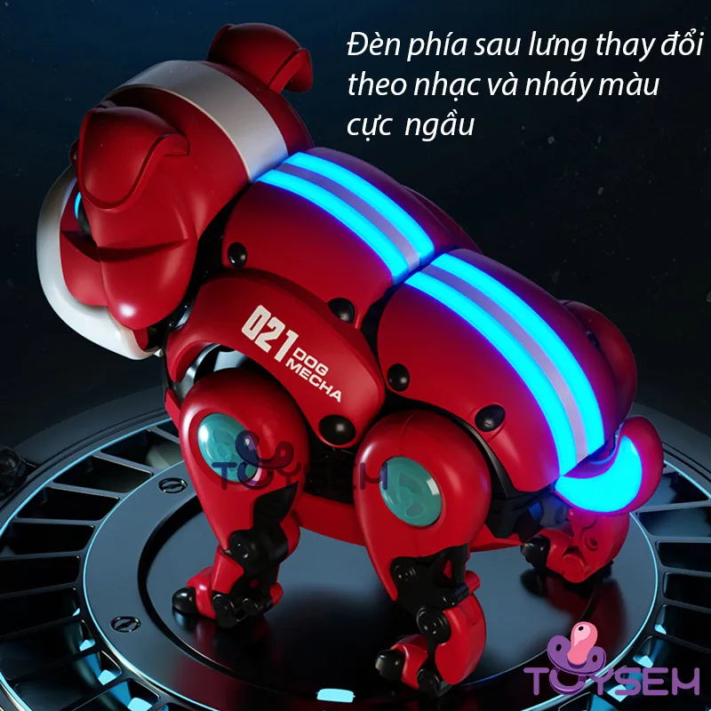 Đồ chơi chó Robot biết đi có nhạc và đèn sáng nhiều màu - Quà tặng sinh nhật chó robot quẩy đuôi