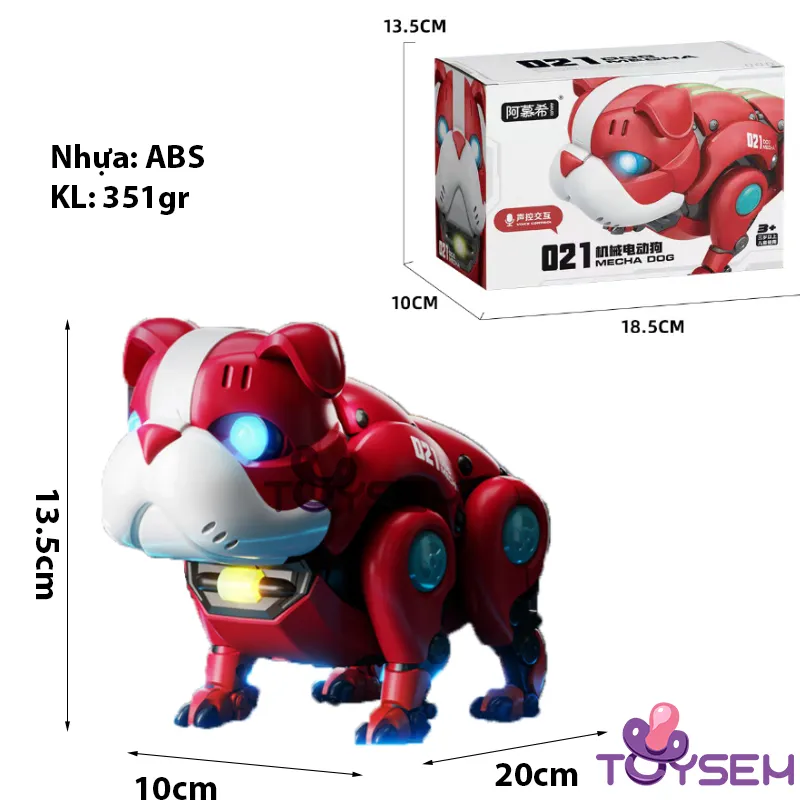 Đồ chơi chó Robot biết đi có nhạc và đèn sáng nhiều màu - Quà tặng sinh nhật chó robot quẩy đuôi