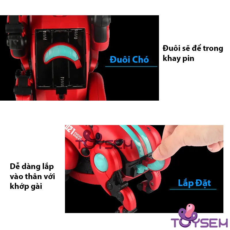 Đồ chơi chó Robot biết đi có nhạc và đèn sáng nhiều màu - Quà tặng sinh nhật chó robot quẩy đuôi