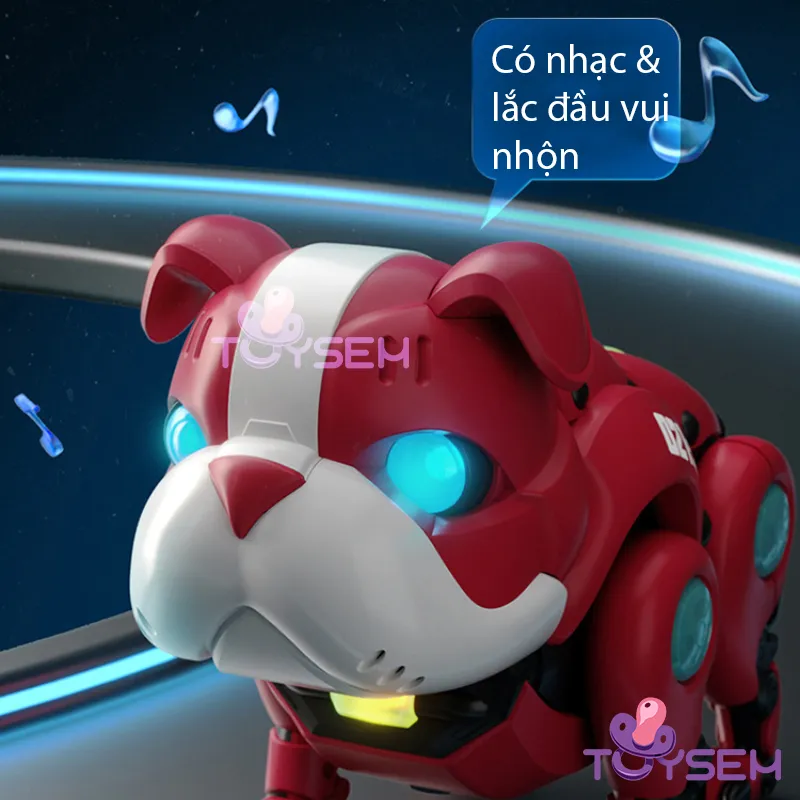 Đồ chơi chó Robot biết đi có nhạc và đèn sáng nhiều màu - Quà tặng sinh nhật chó robot quẩy đuôi