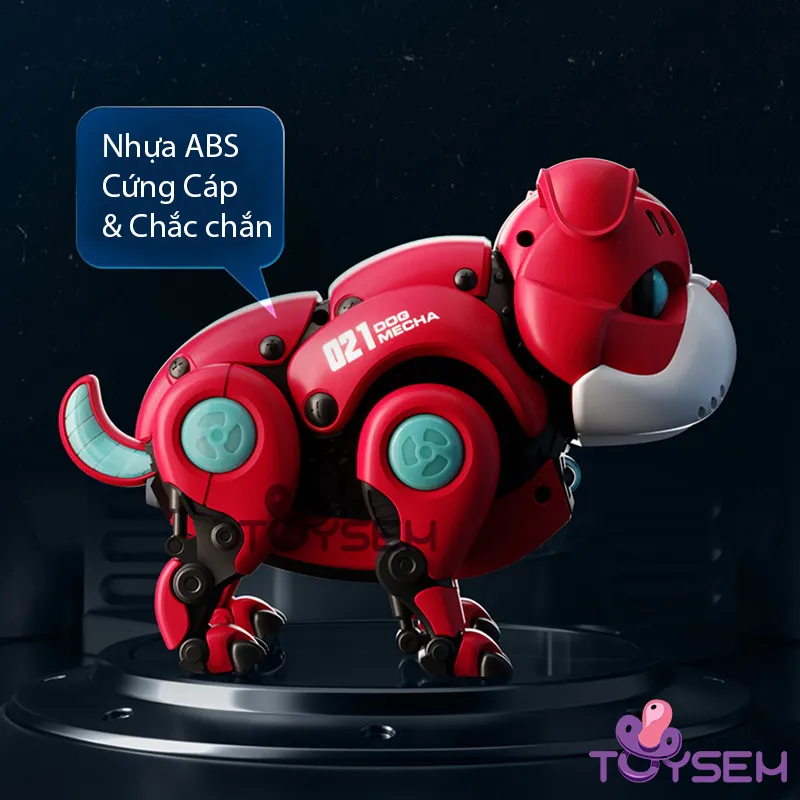 Đồ chơi chó Robot biết đi có nhạc và đèn sáng nhiều màu - Quà tặng sinh nhật chó robot quẩy đuôi