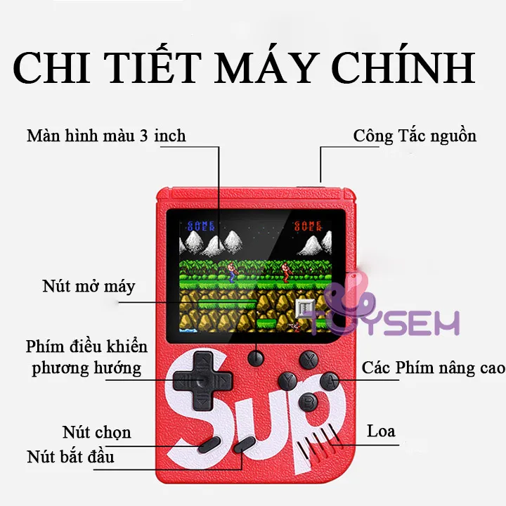 Máy chơi game cầm tay sub 400 trò có kết nối tivi hỗ trợ 2 người chơi