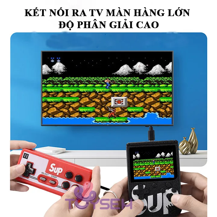 Máy chơi game cầm tay sub 400 trò có kết nối tivi hỗ trợ 2 người chơi