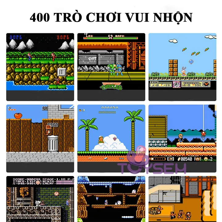 Máy chơi game cầm tay sub 400 trò có kết nối tivi hỗ trợ 2 người chơi