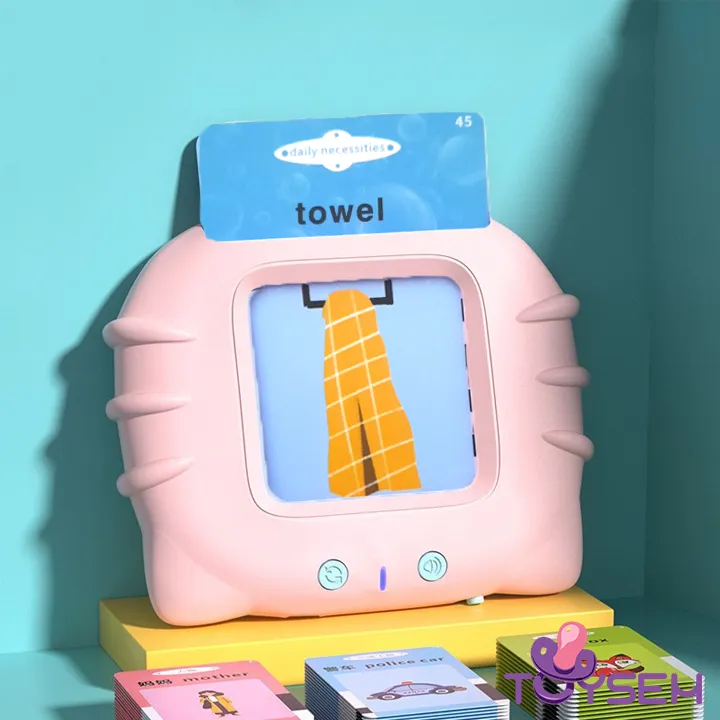 Máy đọc thẻ từ vựng tiếng anh cho bé tập học - Thẻ học thông minh flashcard nhiều chủ đề 112 thẻ 224 từ