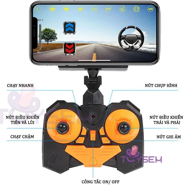 Xe điều khiển từ xa bằng camera wifi và không dây 4 kênh